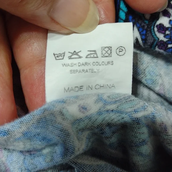 Beautiful peacock feathers tunic top/dress, sz med - Picture 8 of 16